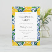 Einladungskarte für den Empfang Lemon Tile Einladung (Stehend Vorderseite)