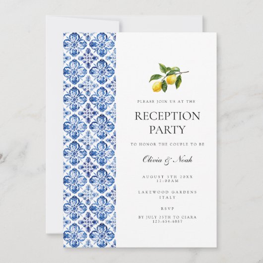 Einladungskarte für den Empfang Lemon Tile Einladung (Vorderseite)