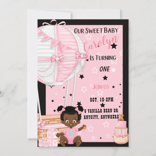 Einladungskarte für den Geburtstag (Vorderseite)