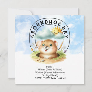 Einladungskarte für den Groundhog-Tag - Feiern Sie Einladung