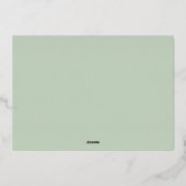 Einladungskarte für den grünen und silbernen Absch Folieneinladung (Rückseite)