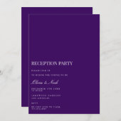 Einladungskarte für den Lila und weißen Empfang Einladung (Vorne/Hinten)