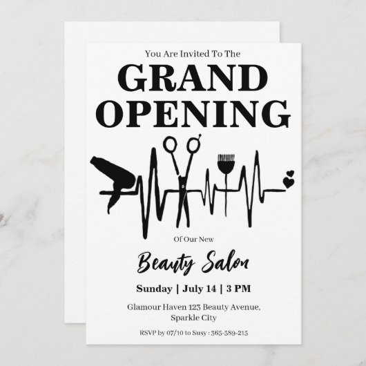Einladungskarte für den Schönheitssalon Einladung (Vorne/Hinten)