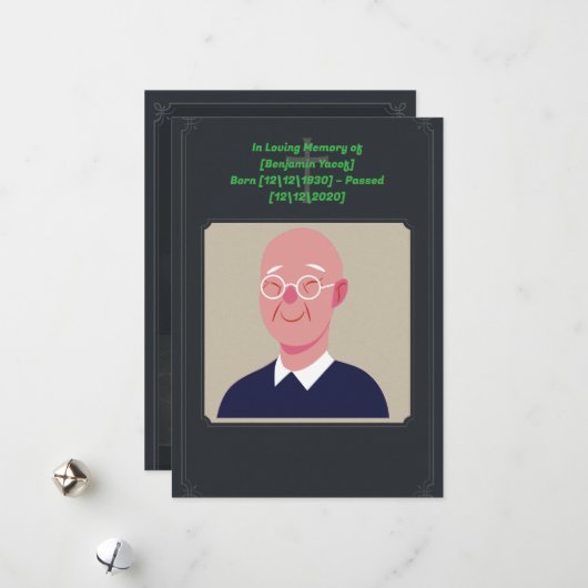 Einladungskarte für die Beerdigung (Vorderseite/Rückseite Beispiel)