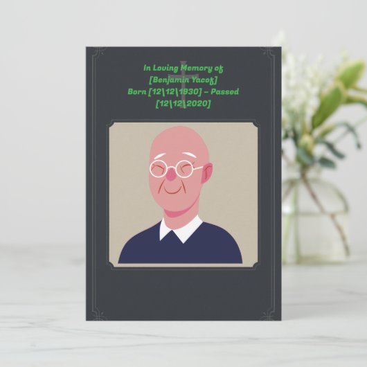 Einladungskarte für die Beerdigung (Stehend Vorderseite)