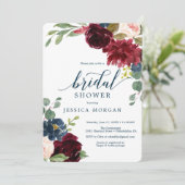 Einladungskarte für die Brautdusche der Burgundy N Einladung (Stehend Vorderseite)