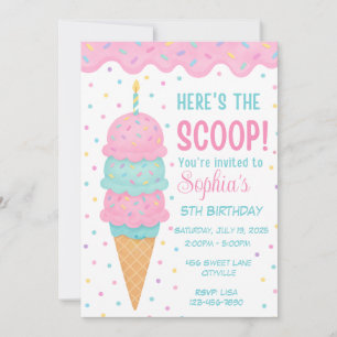Einladungskarte für die Eiscreme zum Geburtstag Einladung