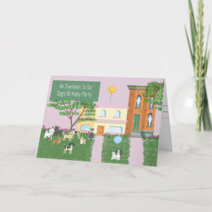 Einladungskarte für die Geburtstagsparty Ihres Hun