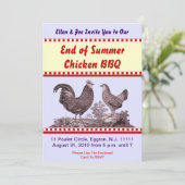 Einladungskarte für die GRILLEN von Hühnern am End Einladung (Stehend Vorderseite)