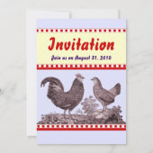 Einladungskarte für die GRILLEN von Hühnern am End Einladung (Rückseite)