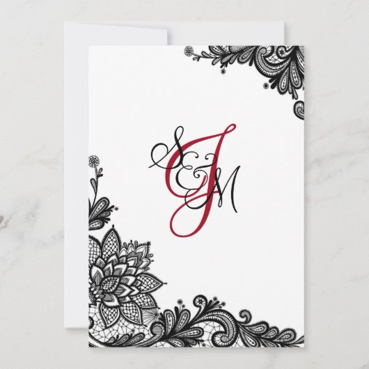 Einladungskarte für die Hochzeit in Weiß und Schwa Einladung (Rückseite)