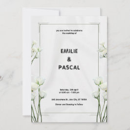 Einladungskarte für die Hochzeit von weißer Blüte Einladung