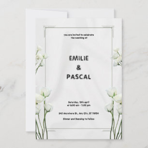 Einladungskarte für die Hochzeit von weißer Blüte Einladung