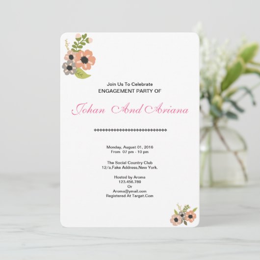 Einladungskarte für die Hochzeitsteilnehmer Einladung (Stehend Vorderseite)