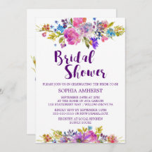 Einladungskarte für die Lila Garden Bridal Dusche