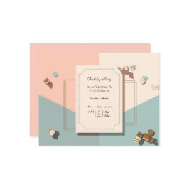 Einladungskarte für die Minimalistische Post Paste Einladung