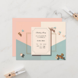 Einladungskarte für die Minimalistische Post Paste Einladung