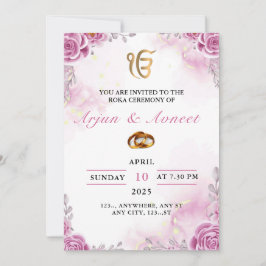 Einladungskarte für die Roka-Zeremonie, bearbeitba Einladung