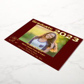 Einladungskarte für dunkelrote und goldene Foto-Ab Folieneinladung (Gedreht)