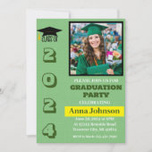 Einladungskarte für eine grüne Graduierungspartei Einladung (Vorderseite)