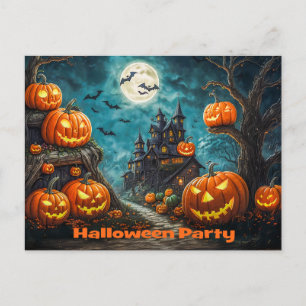 Einladungskarte für eine Halloween Party Ankündigungspostkarte