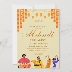 Einladungskarte für Elegant Mehndi Einladung