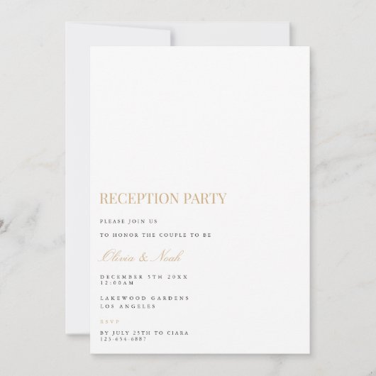 Einladungskarte für elegante Script-Empfang Einladung (Vorderseite)