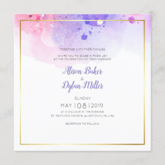 Einladungskarte für farbenfrohe Wasserfarben Einladung