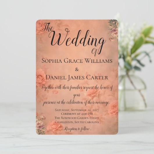 Einladungskarte für Flachhochzeiten Einladung (Stehend Vorderseite)