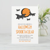 Einladungskarte für Fledermäuse und Halloween-Part Einladung (Stehend Vorderseite)