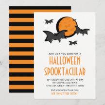 Einladungskarte für Fledermäuse und Halloween-Part