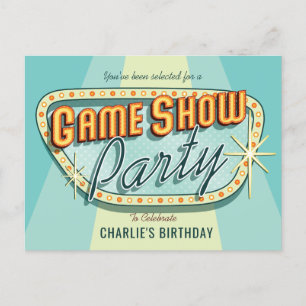 Einladungskarte für Game-Show-Party