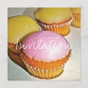 EINLADUNGSKARTE FÜR GEBURTSTAGSCUPCAKES IM RETRO-S EINLADUNG