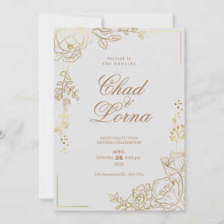 Einladungskarte für Gold und Rosa Einladung