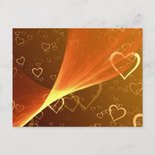 Einladungskarte für goldene Herzen, Postkarte