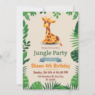 Einladungskarte für grünen Niedliche Geburtstag Einladung