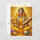 Einladungskarte für Haldi-Zeremonie (Vorne/Hinten)