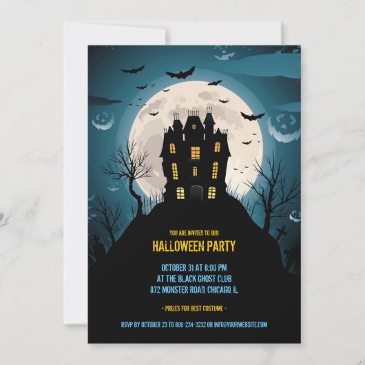 Einladungskarte für Halloween-Party Einladung (Vorderseite)