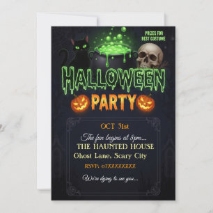 Einladungskarte für Halloween-Party   Spooky Gothi Einladung
