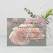 Einladungskarte für hellrosa Rose Einladung (Stehend Vorderseite)