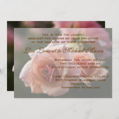 Einladungskarte für hellrosa Rose Einladung (Vorne/Hinten)