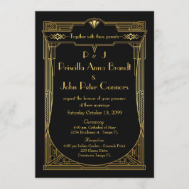 Einladungskarte für Hochzeiten, Great Gatsby, Schw Einladung