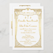 Einladungskarte für Hochzeiten, Great Gatsby, weiß Einladung (Vorne/Hinten)