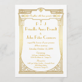 Einladungskarte für Hochzeiten, Great Gatsby, weiß Einladung