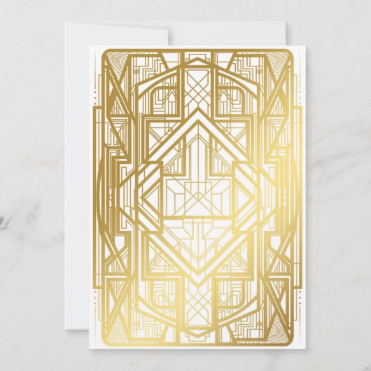 Einladungskarte für Hochzeiten, Großer Gatsby, Gol Einladung (Rückseite)