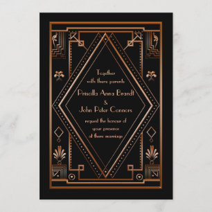Einladungskarte für Hochzeiten, Großer Gatsby, ros Einladung
