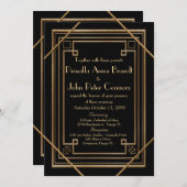 Einladungskarte für Hochzeiten, Großer Gatsby, sch Einladung (Vorne/Hinten)