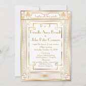 Einladungskarte für Hochzeiten, Großer Gatsby, wei Einladung (Vorderseite)