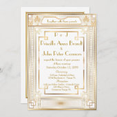 Einladungskarte für Hochzeiten, Großer Gatsby, wei Einladung (Vorne/Hinten)