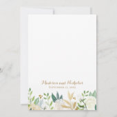 Einladungskarte für Hochzeiten in Gold und Weiß-Bl Einladung (Rückseite)